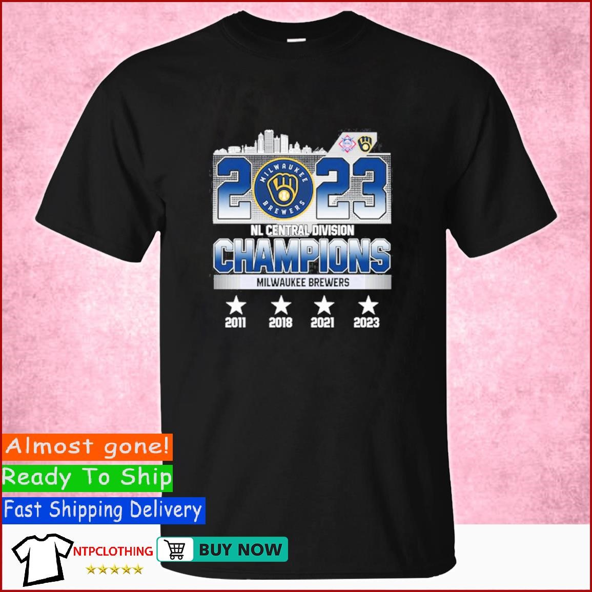 Official nl central divison champions milwaukee brewers 2011 2018 2021 2023  shirt, hoodie, sweatshirt for men and women