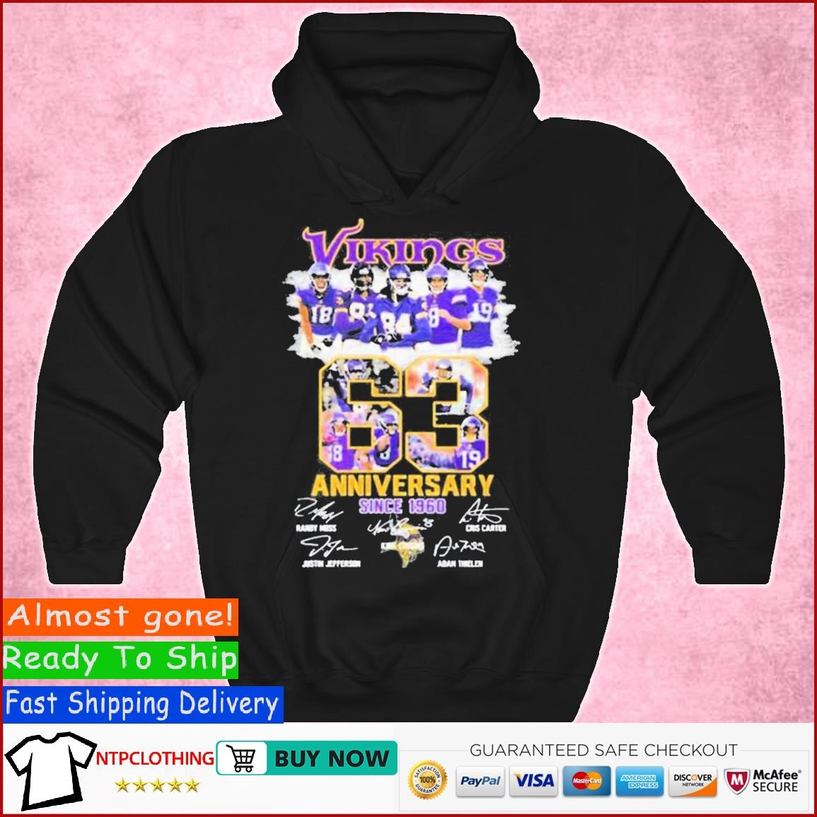 Official Minnesota vikings 63 anniversary since 1960 T-shirt, hoodie, tank  top, sweater and long sleeve t-shirt