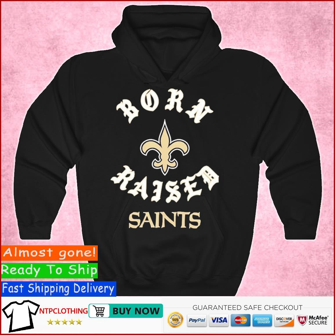 New Orleans Saints Fleur de Lis Hooded Sweatshirt - BLACK & GOLD