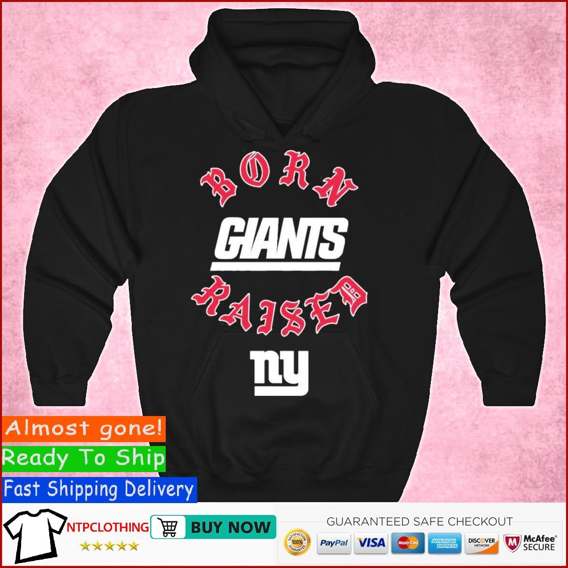 Born x raised black new york giants shirt, hoodie, sweater, long