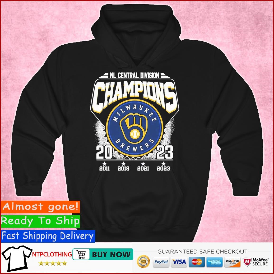 Official Nl central divison champions milwaukee brewers 2011 2018 2021 2023  shirt, hoodie, sweater, long sleeve and tank top