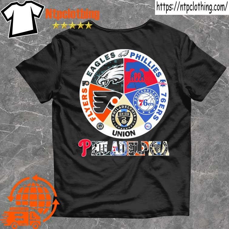 Official philadelphia eagles phillies flyers and 76ers city of champions T- shirt, hoodie, sweater, long sleeve and tank top