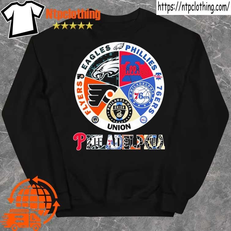 Philadelphia Eagles Philadelphia Phillies Philadelphia 76ers Champions 2023  logo shirt, hoodie, sweater, long sleeve and tank top