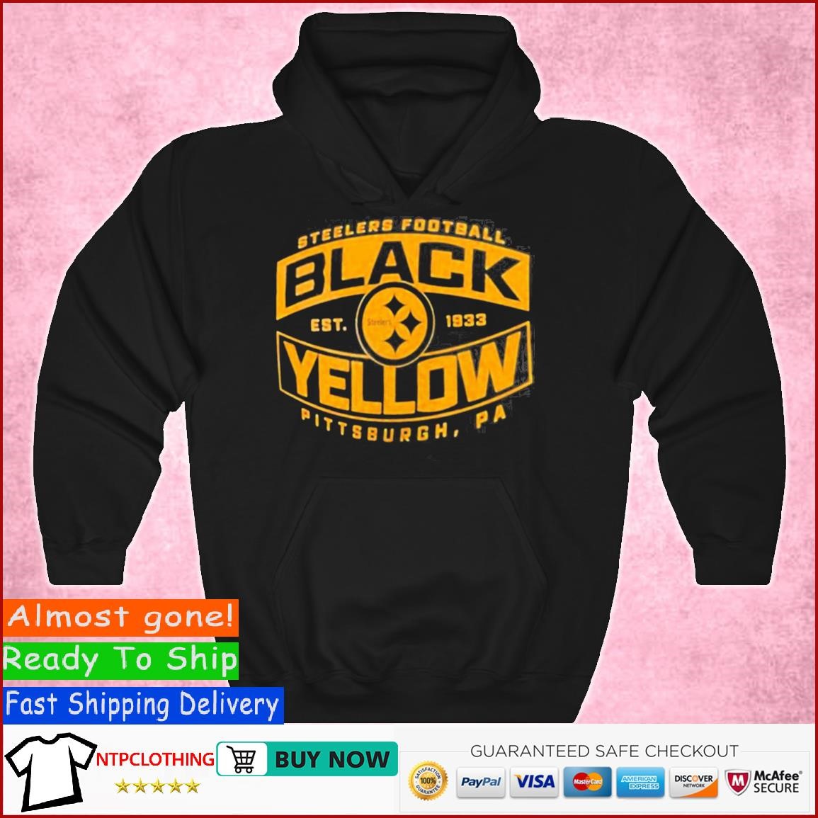 Pittsburgh Steelers Men'S Black & Yellow Bars Shirt, hoodie