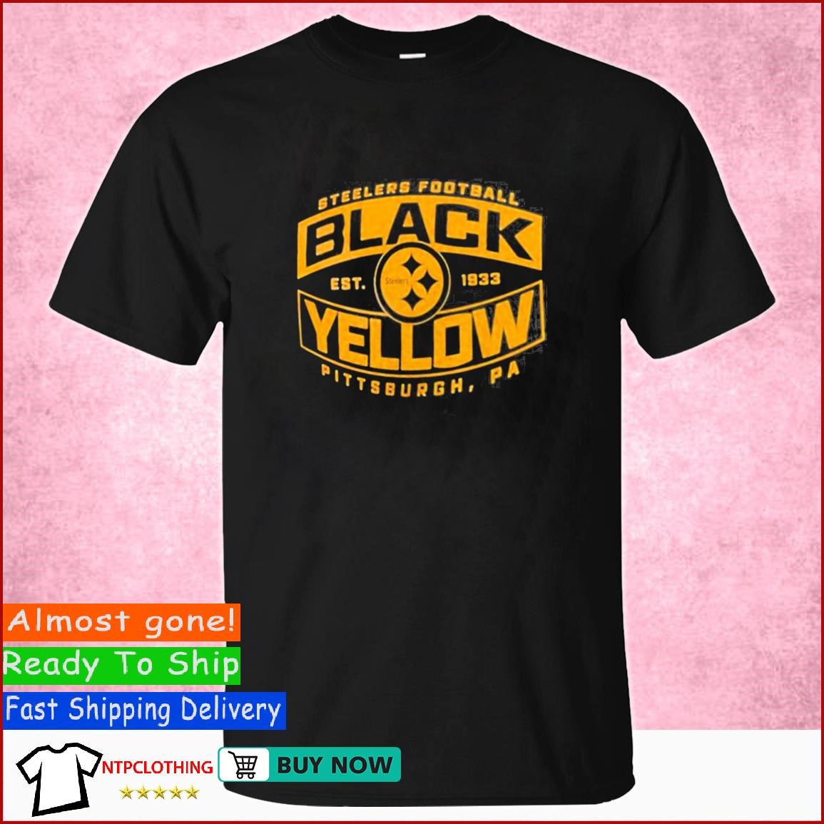 black and yellow steelers shirt