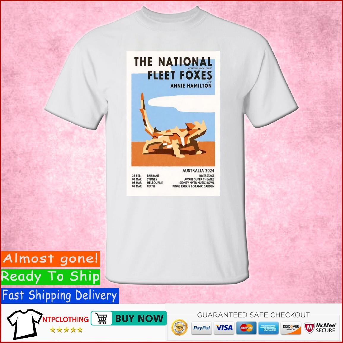 Official The National Australia Tour 2024 poster shirt, hoodie, sweater