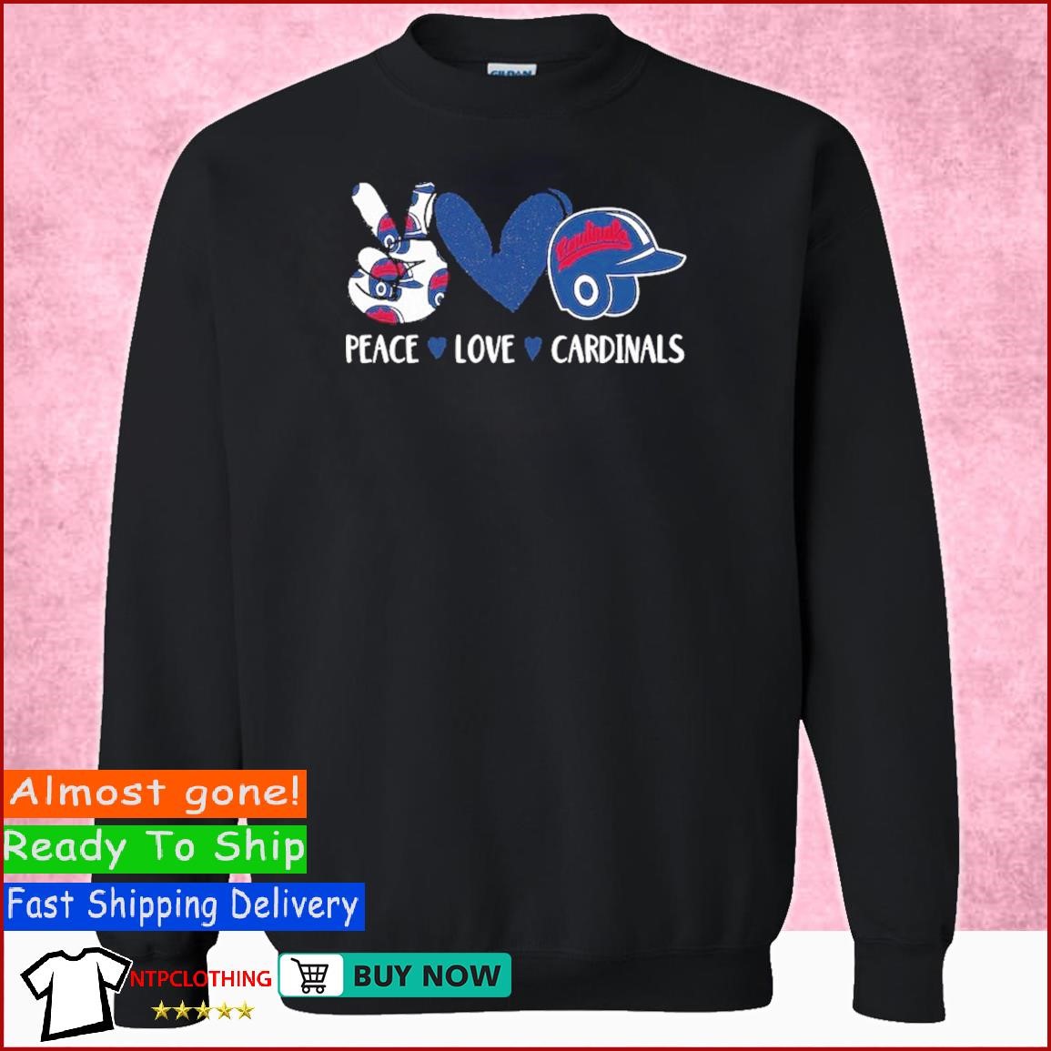 Peace Love Cardinals Long Sleeve Tee Shirt