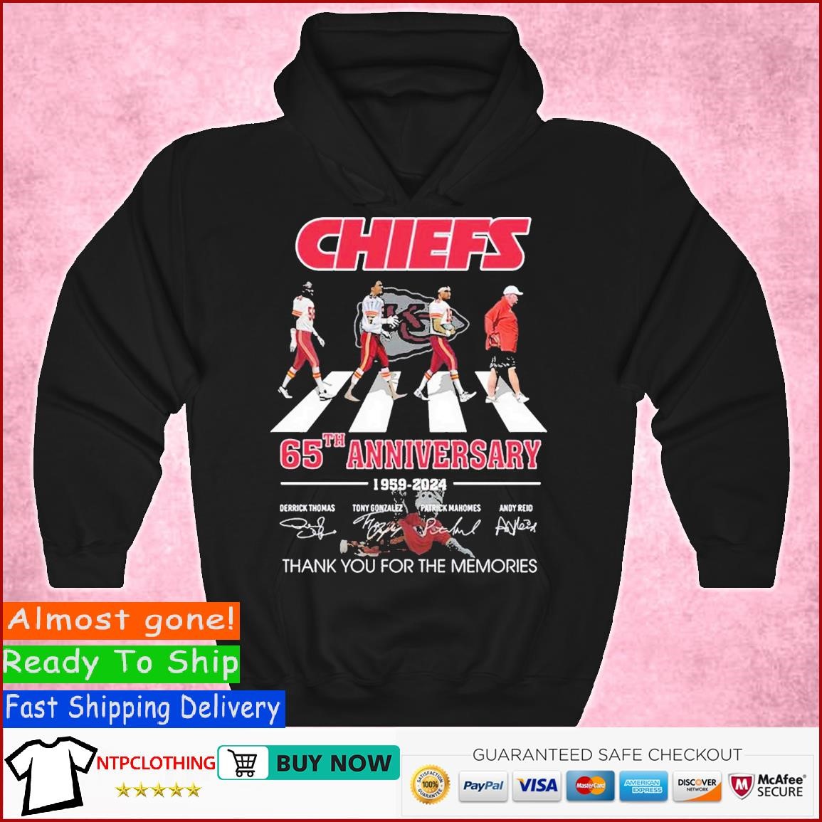 NEW 65 Anniversay 1959-2024 Kansas City Chiefs Thank You For The Memories  Unisex T-Shirt