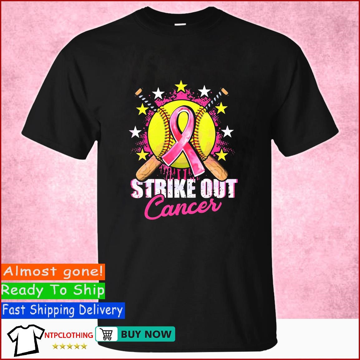 Baseball Strike Out Cancer Pink Ribbon Softball T Shirt, hoodie