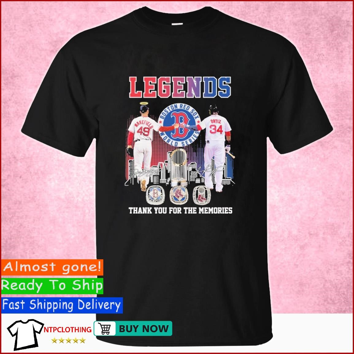 Boston Red Sox World Series Legends Thank You for the memories signatures t  shirt, hoodie, sweater, long sleeve and tank top