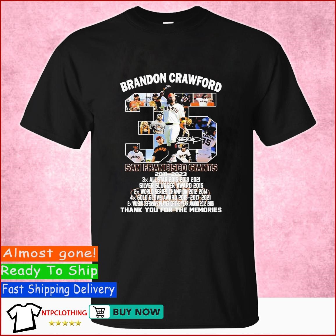 35 Brandon Crawford San Francisco Giants 2011 – 2023 Thank You For The  Memories T Shirt - Limotees