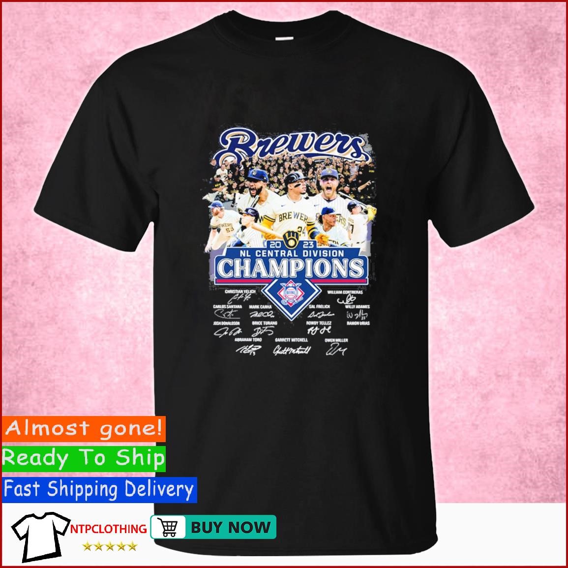 Milwaukee Brewers 2023 NL Central Division Champions Signatures Shirt -  Limotees