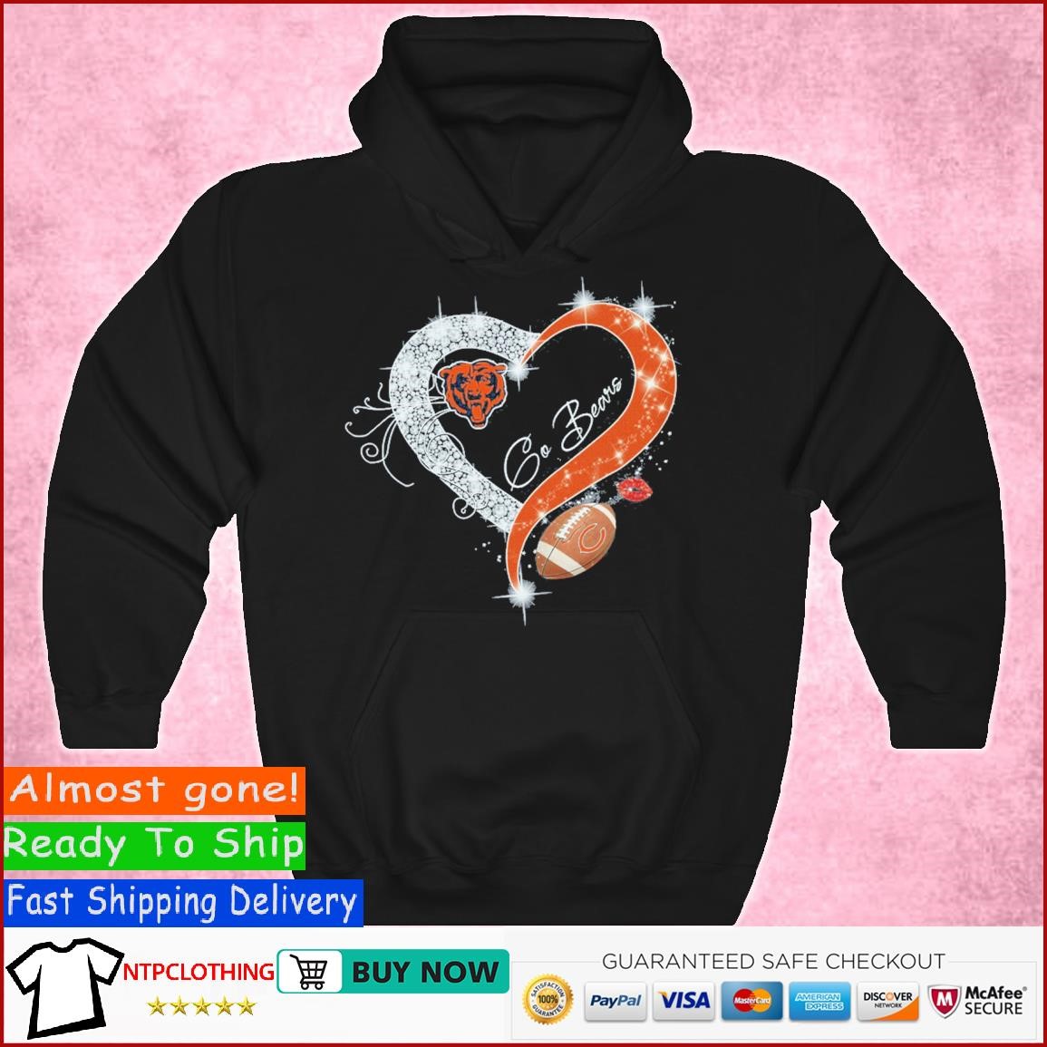 Chicago Bears Go Bears Diamond Heart 2023 shirt, hoodie, sweater, long  sleeve and tank top