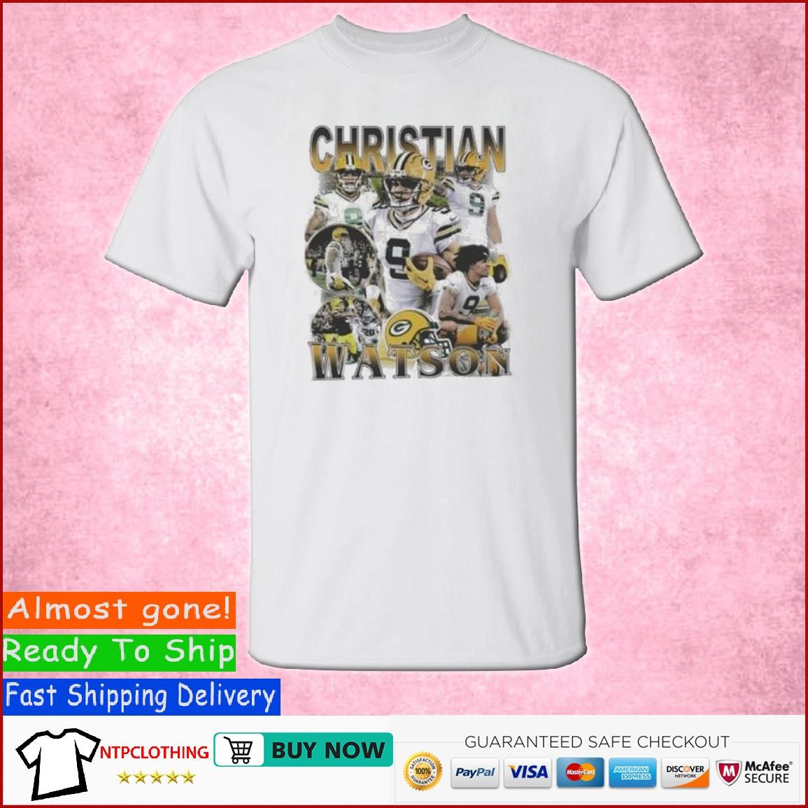 Printerval Christian Watson Touchdown Football Shirt, Christian Watson T-Shirt