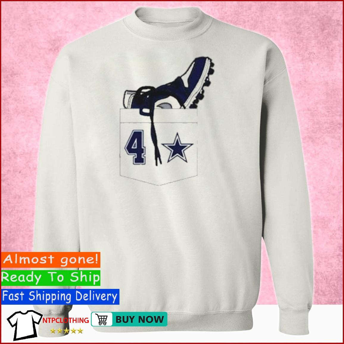 Nike Dallas Cowboys Authentic White Font Long Sleeve T-Shirt - - Men's