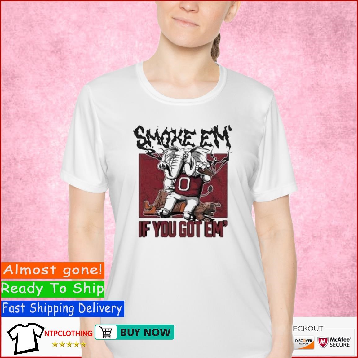 Elephant Alabama Crimson Tide Smoke Em If You Got Em T Shirt Ladies Shirt.jpg