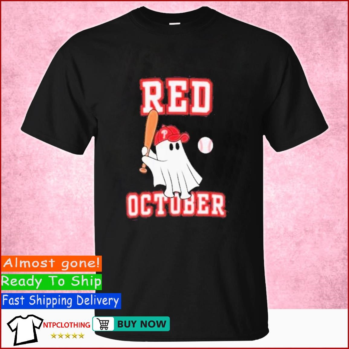 Eletees Ghost Philadelphia Phillies Red October 2023 Shirt