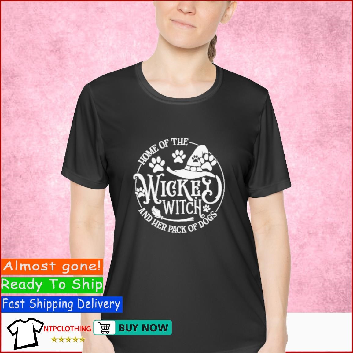 Halloween Home Of The Wicked Witch And Her Pack Of Dogs T Shirt Ladies Shirt.jpg