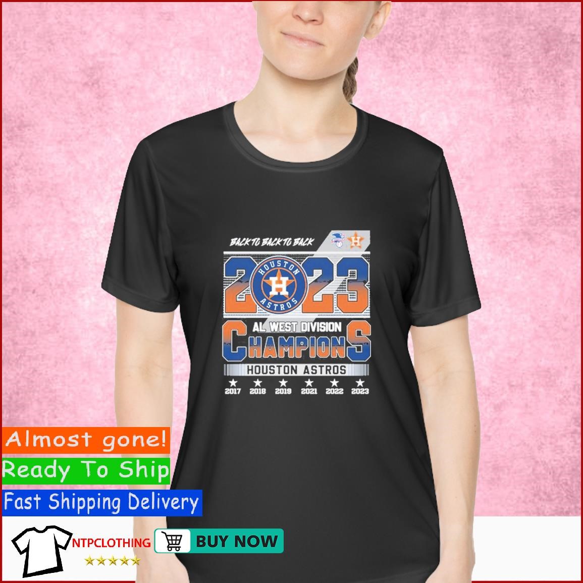 Houston Astros AL West Front back to back 2017-2023 T shirt, hoodie,  sweater, long sleeve and tank top