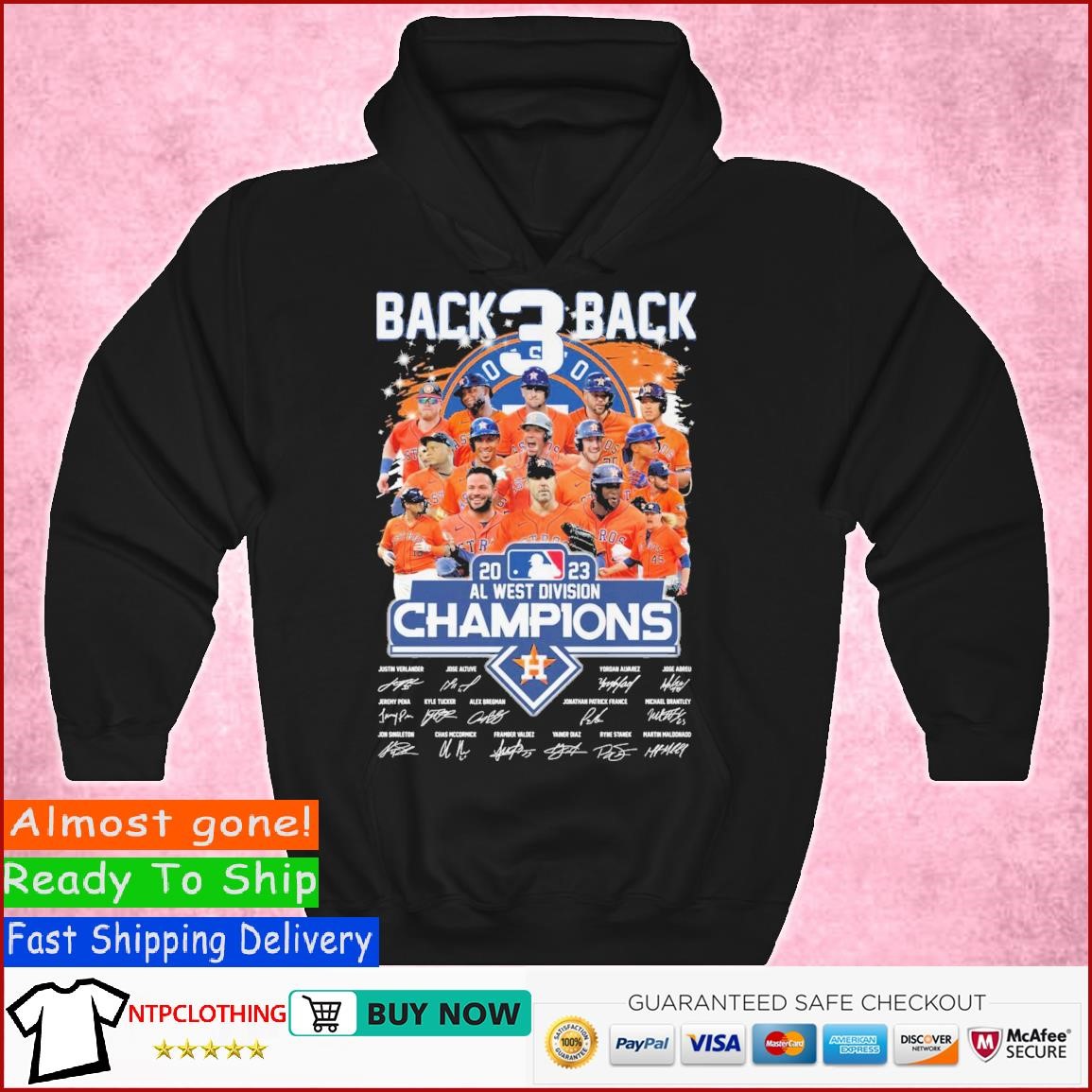 Astros 2023 al west division champions back to back to back shirt, hoodie,  sweater, long sleeve and tank top
