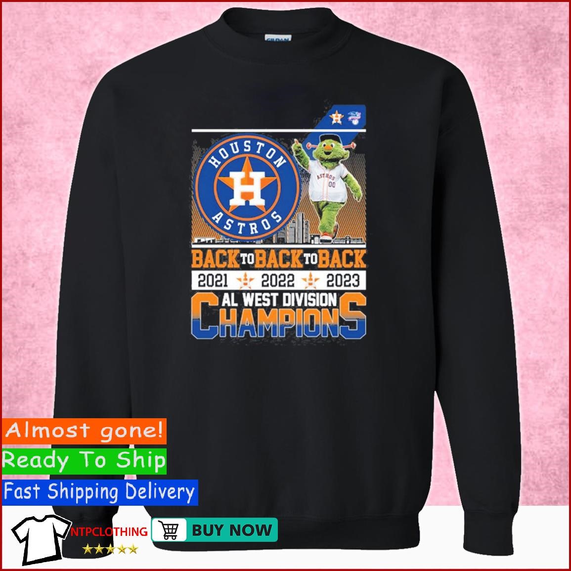 Original Houston Astros Mascot Back To Back To Back 2021 2022 2023 Al West  Division Champions Shirt, hoodie, sweater, long sleeve and tank top