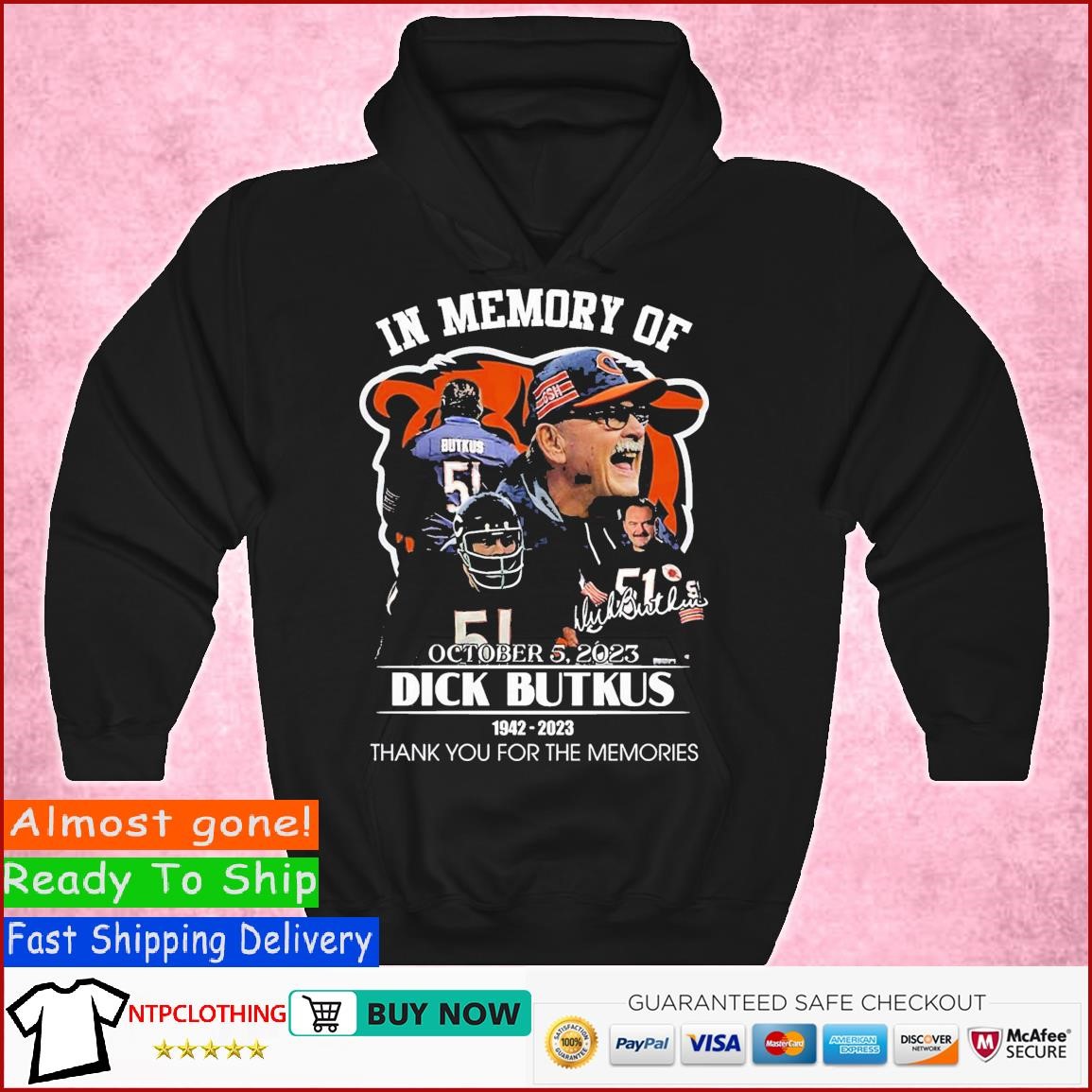 Vqtshirt - Dick Butkus 1942 – 2023 In Memory Of October 5, 2023