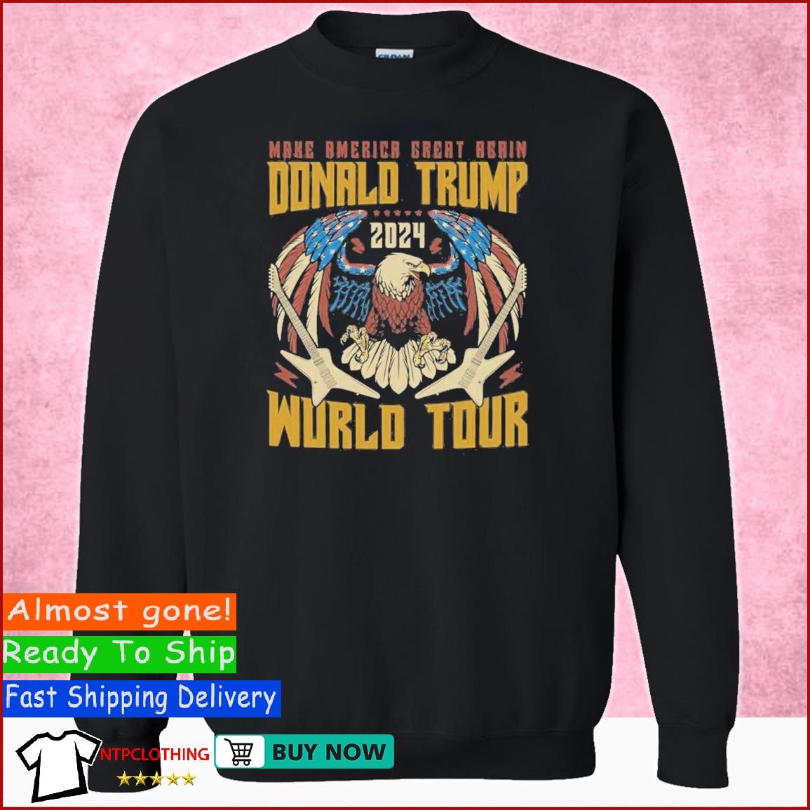 Official America Eagle With Electric Guitar Make America Great Again Donald  Trump 2024 World Tour T-shirt, hoodie, sweater, long sleeve and tank top