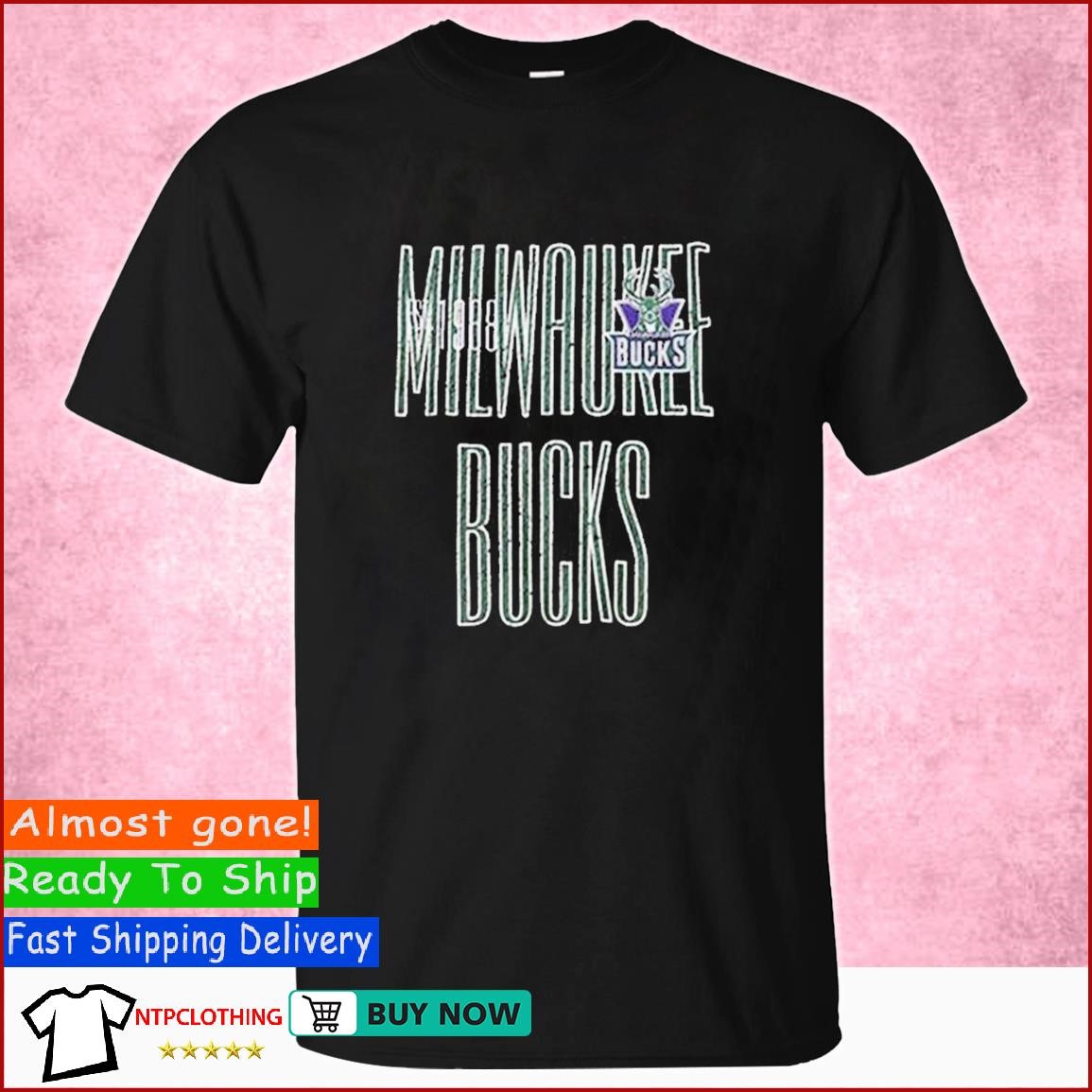 Mitchell & Ness Men's Bucks All Over Print Pullover Hoodie Black Size S | MODA3