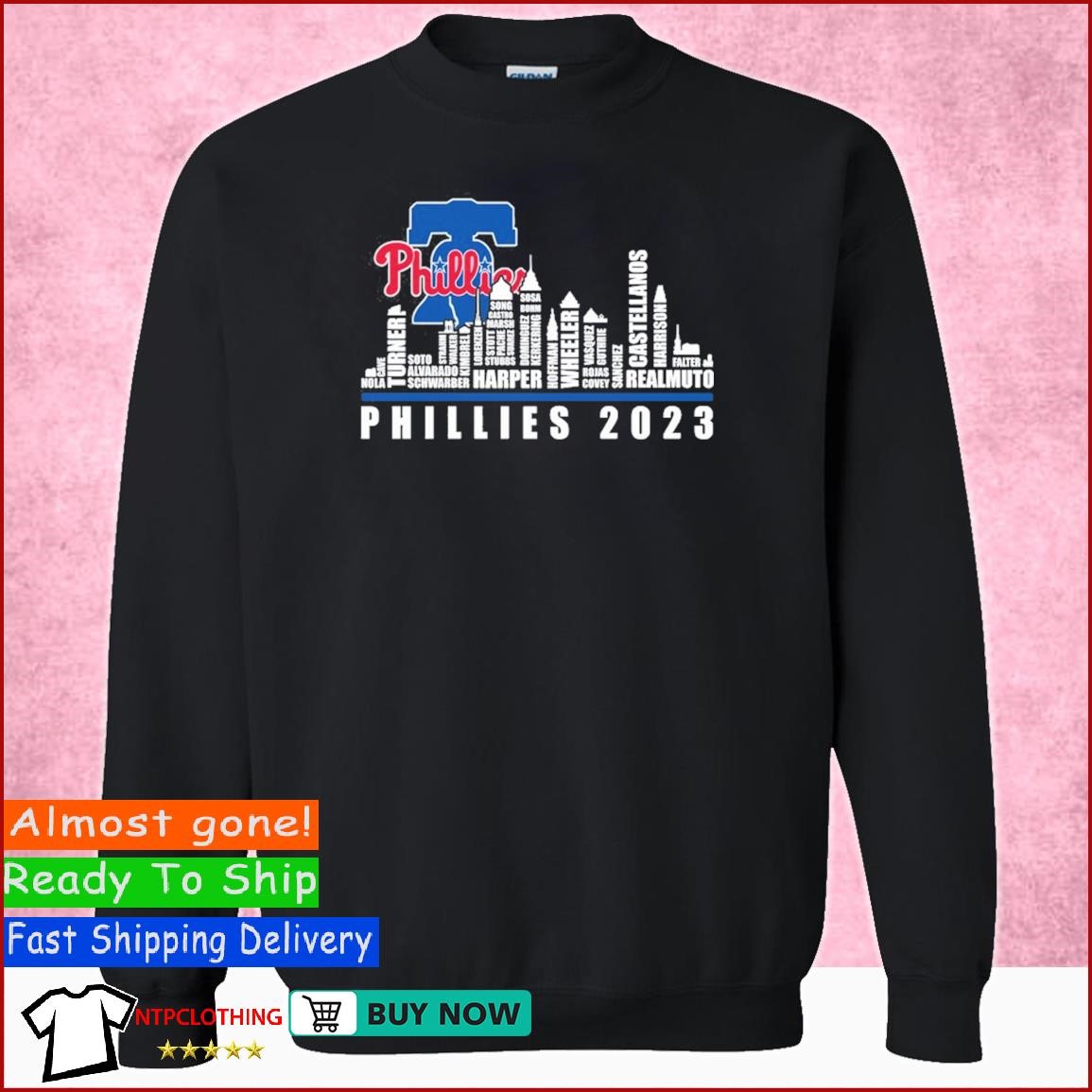 Official Philadelphia phillies 2023 season team players names in city T- shirt, hoodie, longsleeve, sweatshirt, v-neck tee