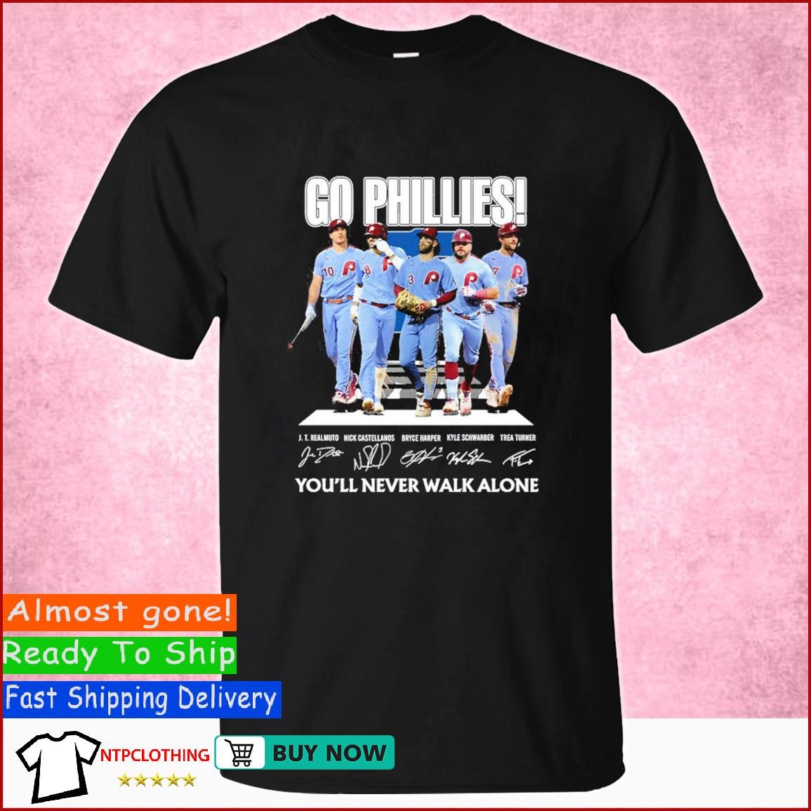 Phillies T-Shirt, Philadelphia Phillies Lovers White L