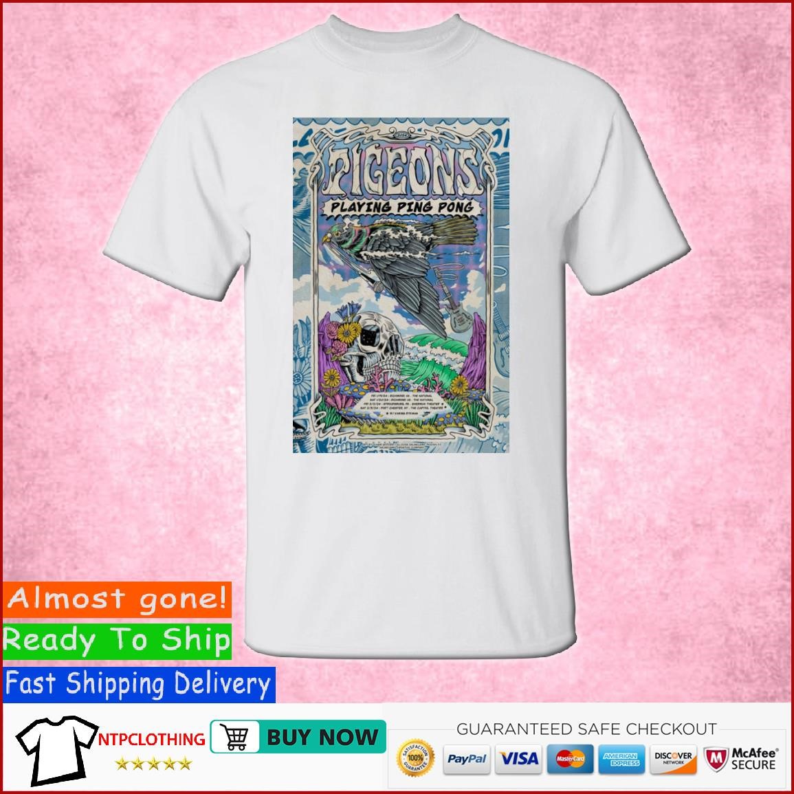 Pigeons Playing Ping Pong Tour January 2024 poster t shirt, hoodie