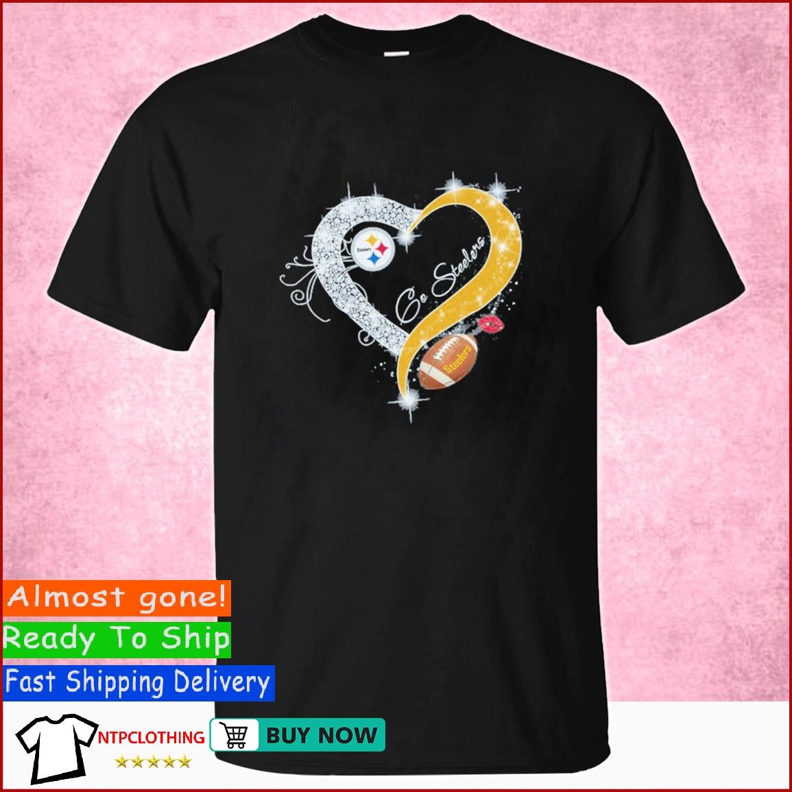 Pittsburgh Steelers Heart Diamond Steel Curtain T Shirt, hoodie