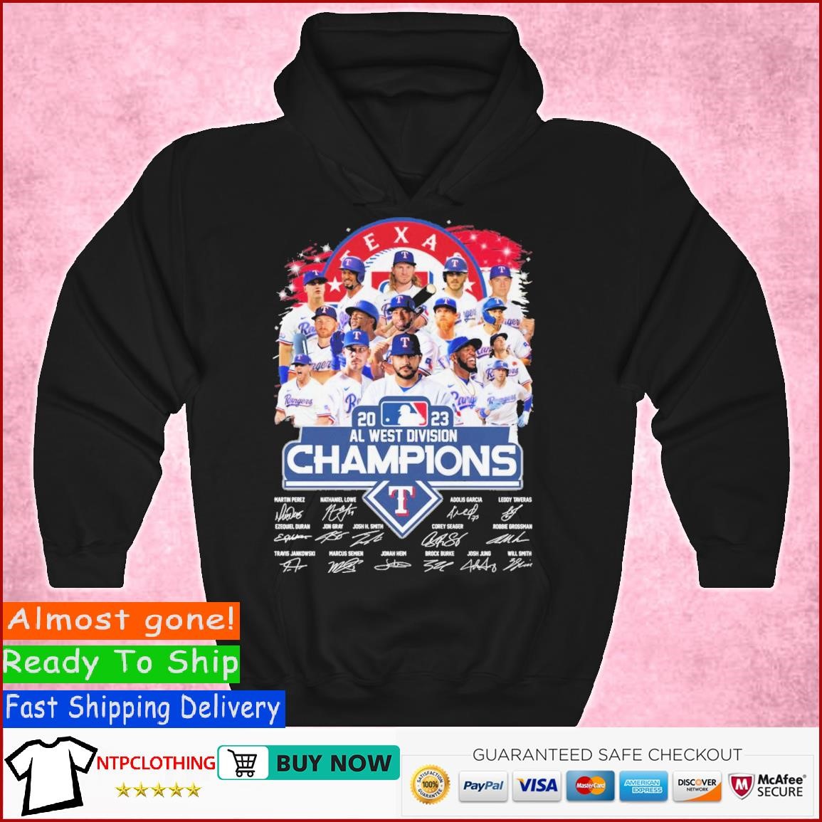 Official 2013 al west division champions Texas rangers shirt, hoodie,  sweatshirt for men and women