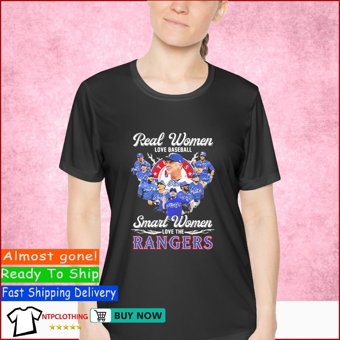 Real Women Love Baseball Smart Women Love The Rangers Shirt - Teechicoutlet
