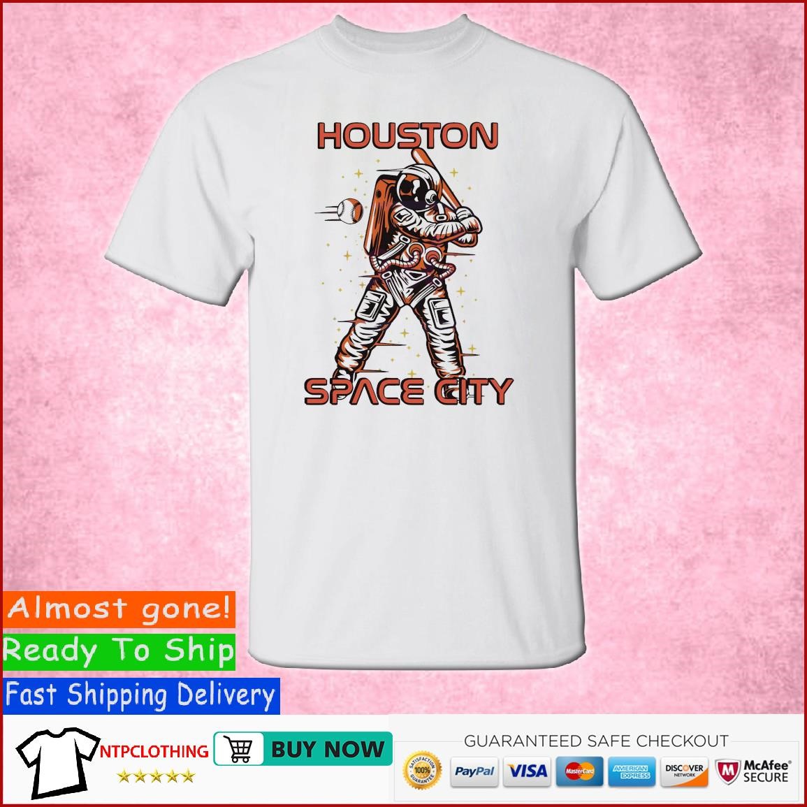 Vintage Houston Baseball Space City Skyline Retro Cityscape T-Shirt