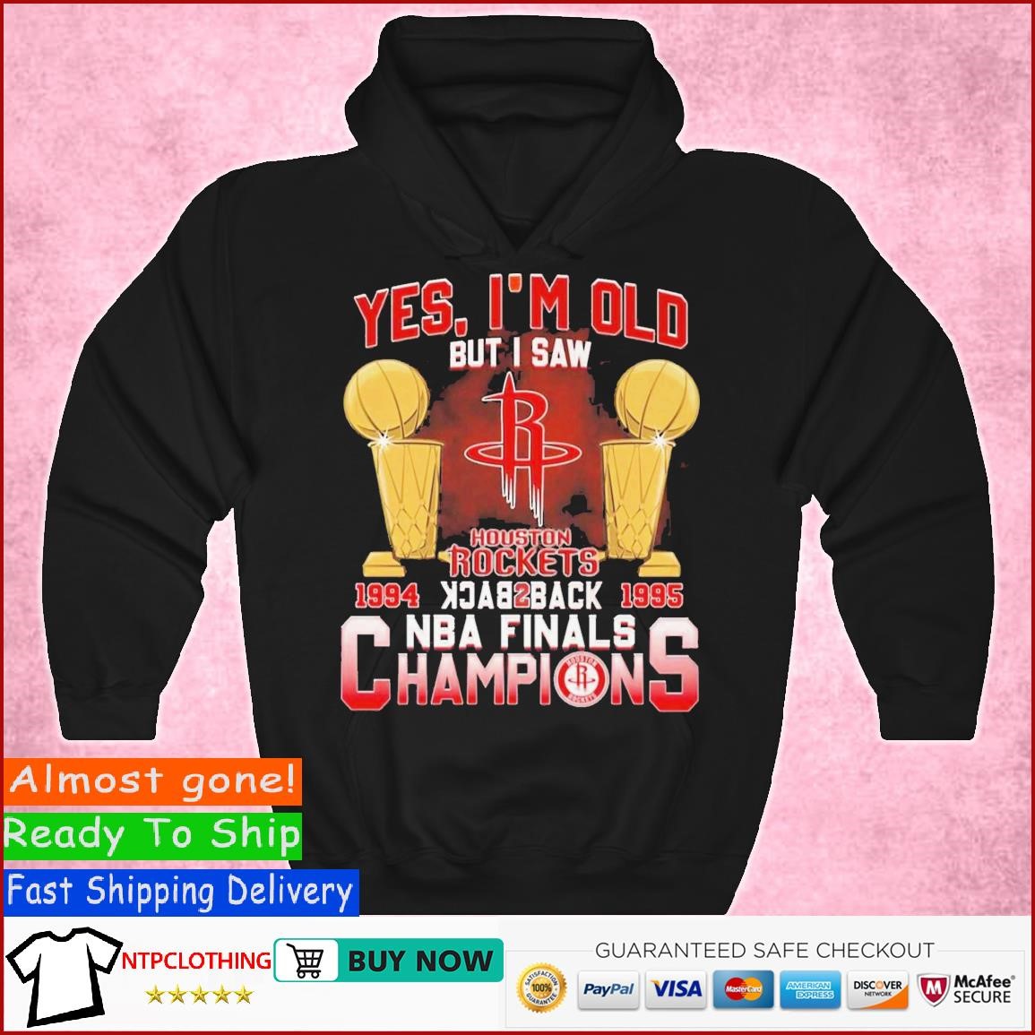 Vintage NBA (Logo 7) - Houston Rockets Finals Champions T-Shirt 1995 X-Large