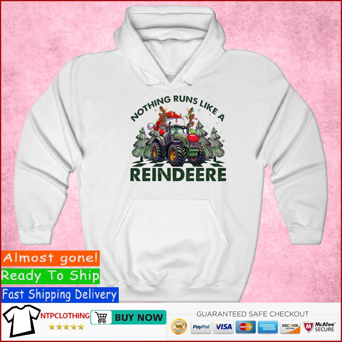 Nothing Runs Like a Reindeer Pine Tree Harvesting Vehicle Wearing Santa Hat T Shirt Hoodie.jpg