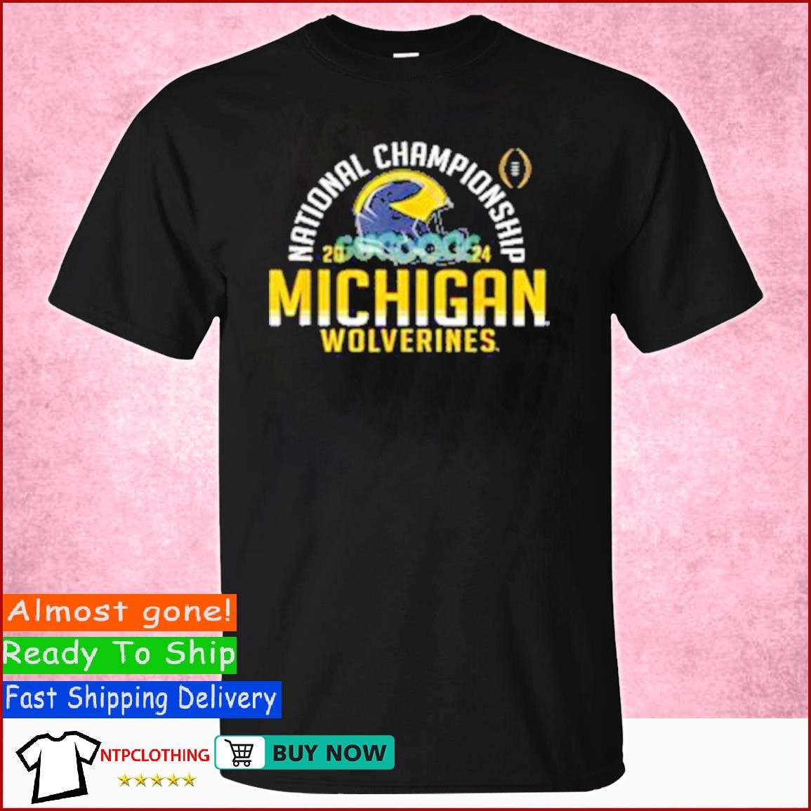 College Football Helmet Michigan Wolverines 2024 CFP National ...