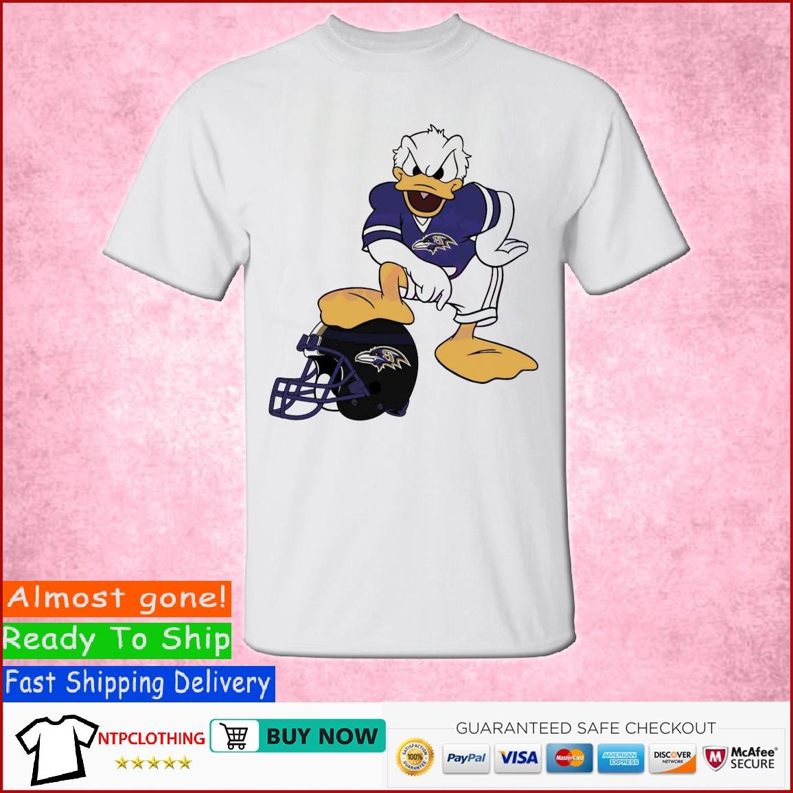 Donald Duck Baltimore Ravens Helmet 2024 Shirt Hoodie Sweater Long   Donald Duck Baltimore Ravens Helmet 2024 Shirt Shirt 