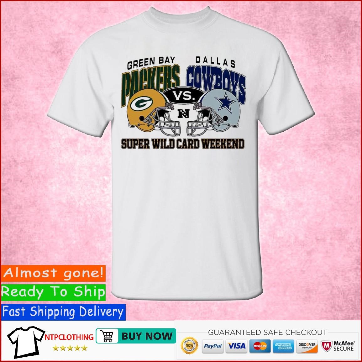 Green Bay Packers Vs Dallas Cowboys Helmet Super Wild Card Shirt