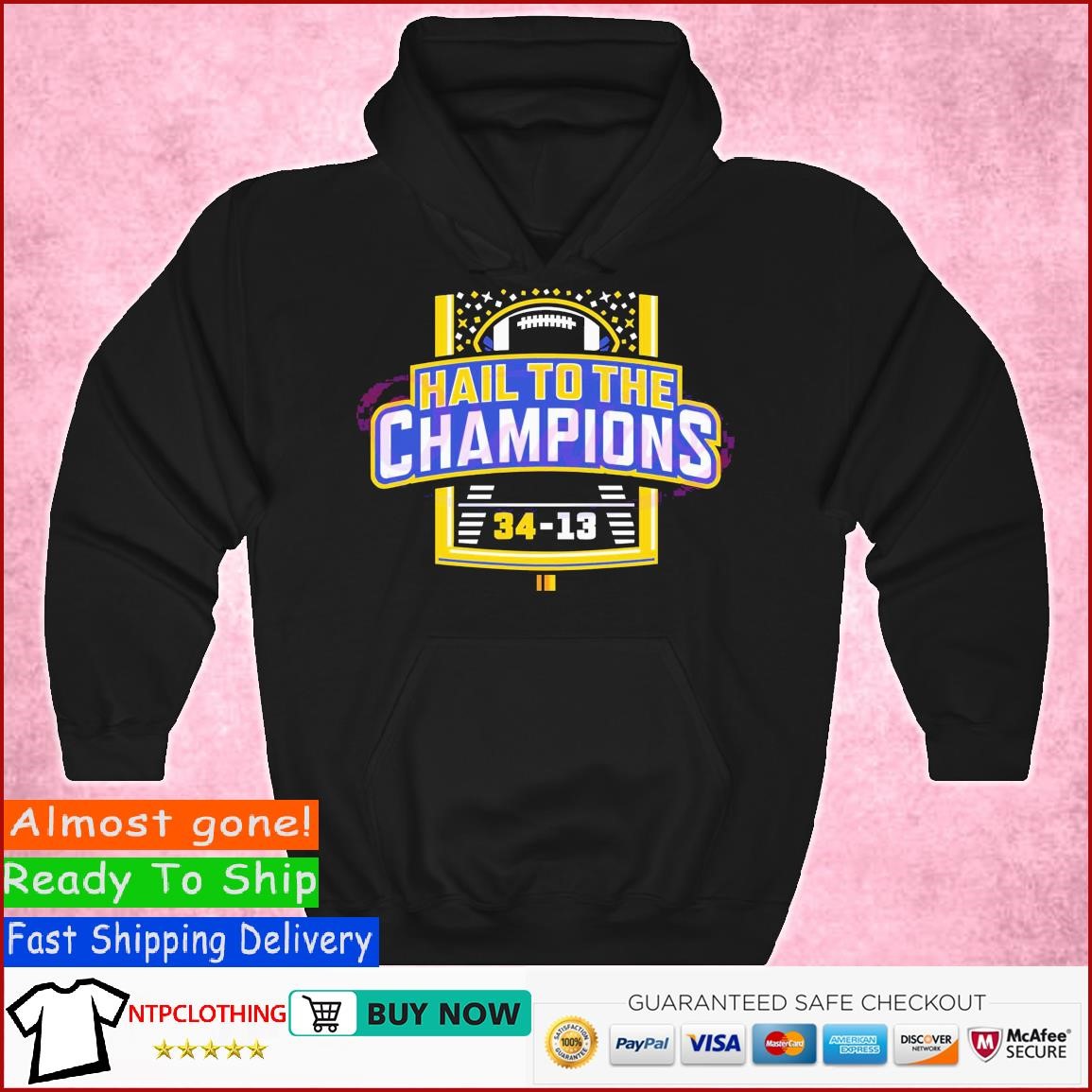 Hail To The Champions Michigan Wolverines Football 34-13 shirt Hoodie.jpg
