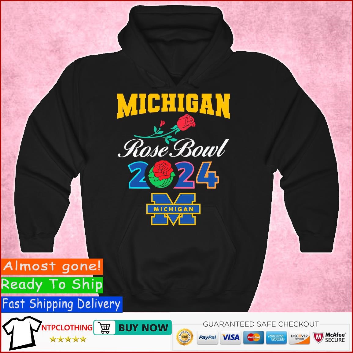 Michigan Rose Bowl 2024 Football logo new t shirt Hoodie.jpg