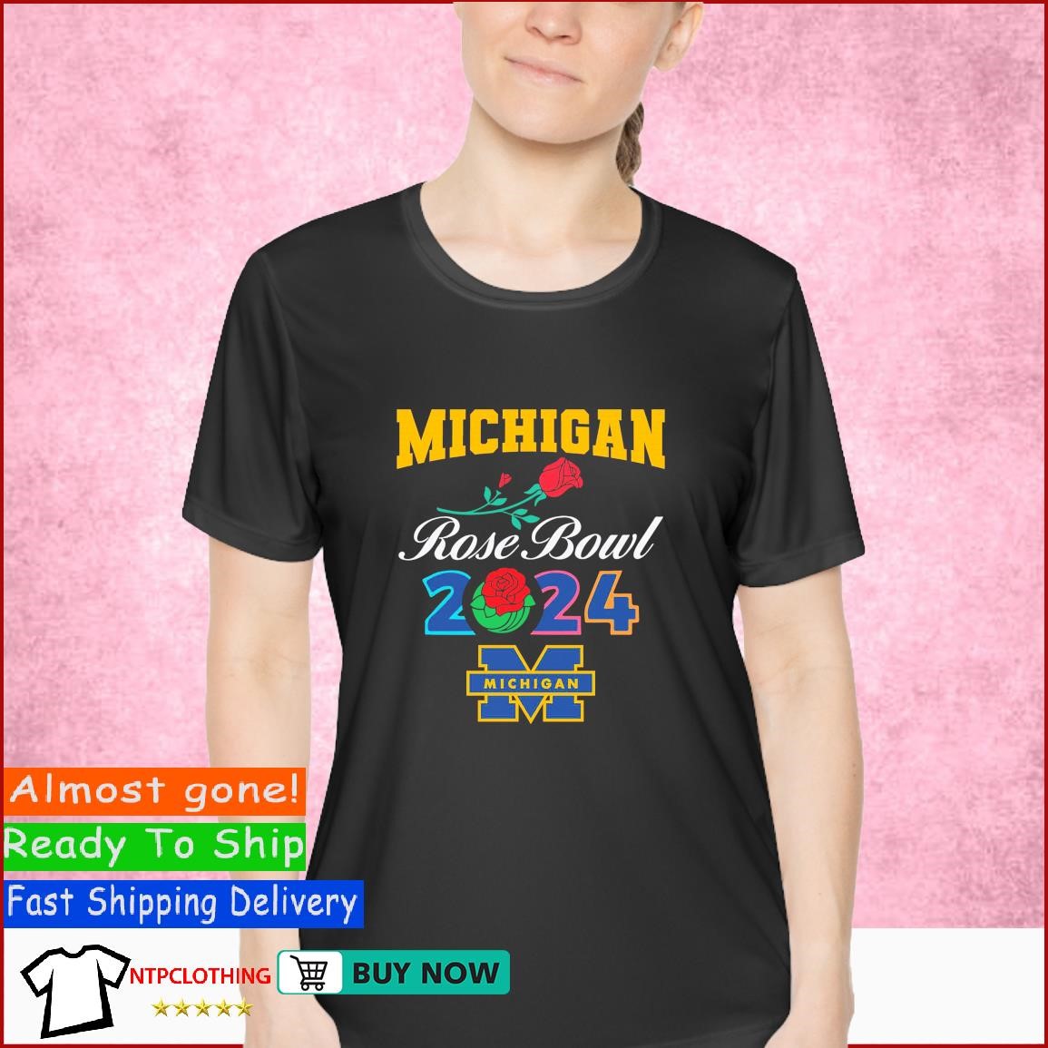 Michigan Rose Bowl 2024 Football logo new t shirt Ladies Shirt.jpg