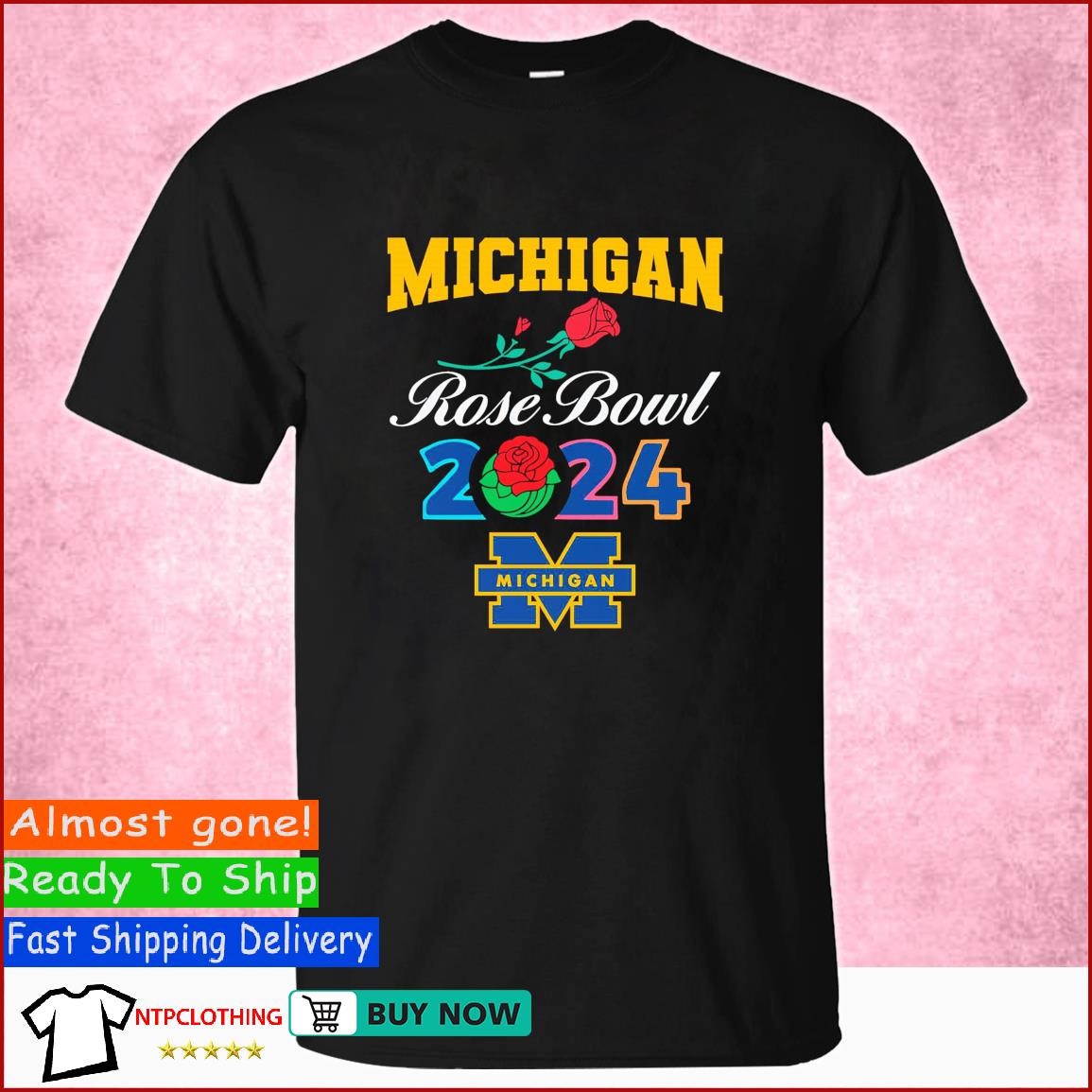 Michigan Rose Bowl 2024 Football logo new t shirt