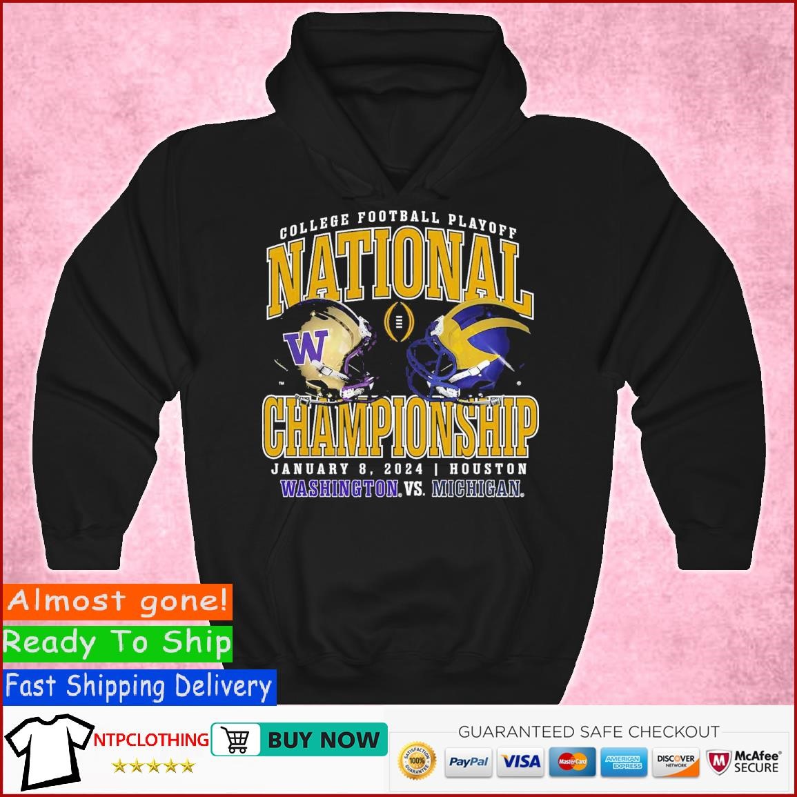 Michigan Wolverines Vs Washington Huskies College Football Playoff 2024 Championship T Shirt Hoodie.jpg