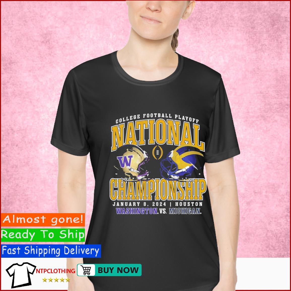 Michigan Wolverines Vs Washington Huskies College Football Playoff 2024 Championship T Shirt Ladies Shirt.jpg