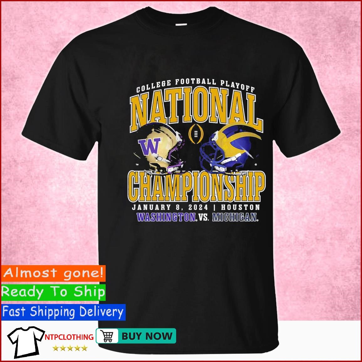 Michigan Wolverines Vs Washington Huskies College Football Playoff 2024 Championship T Shirt