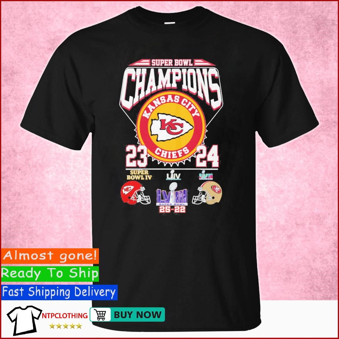 Super Bowlchampions Kansas City Chiefs 2023 2024 Super Bowl Iv T Shirt ...