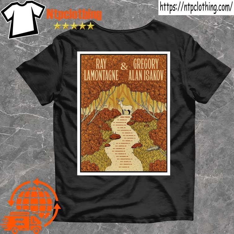 Official Ray Lamontagne X Gregory Alan Isakov Tour 2024 Poster T Shirt