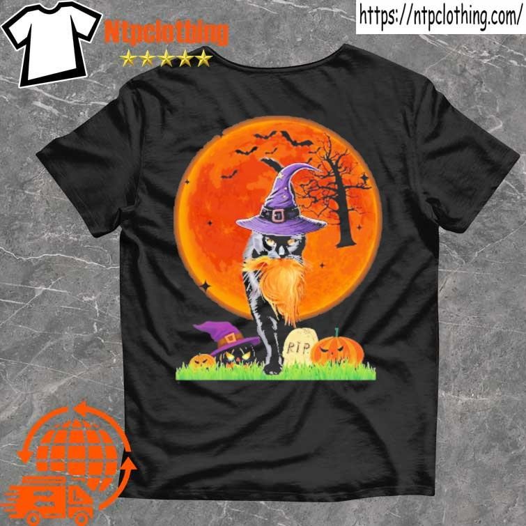 Official Funny Halloween Cat Lady With Trump Hair Vote Kamala 2024 T Shirt